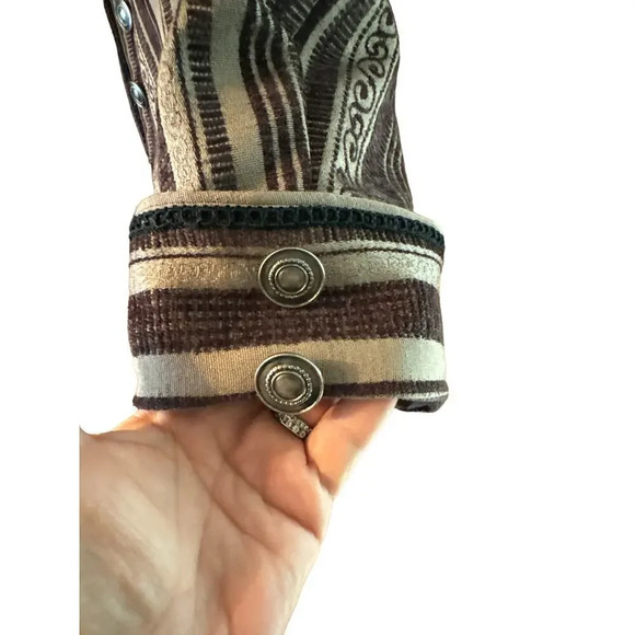 Vintage Traditional General Store Cotton tapestry open front jacket Unique M - Picture 3 of 8